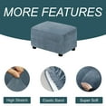 thumbnail image 4 of Rectangle Ottoman Cover, Velvet Ottoman Slipcovers Stretch Footstool Protector Covers Soft Storage Ottoman Slipcover with Elastic Bottom for Living Room -Peacock Blue-Large, 4 of 7