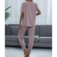 thumbnail image 5 of Aria Romance Women's Short Sleeve Lounge Set - Comfortable Top & Trousers Pajama Set S-2XL, 5 of 5