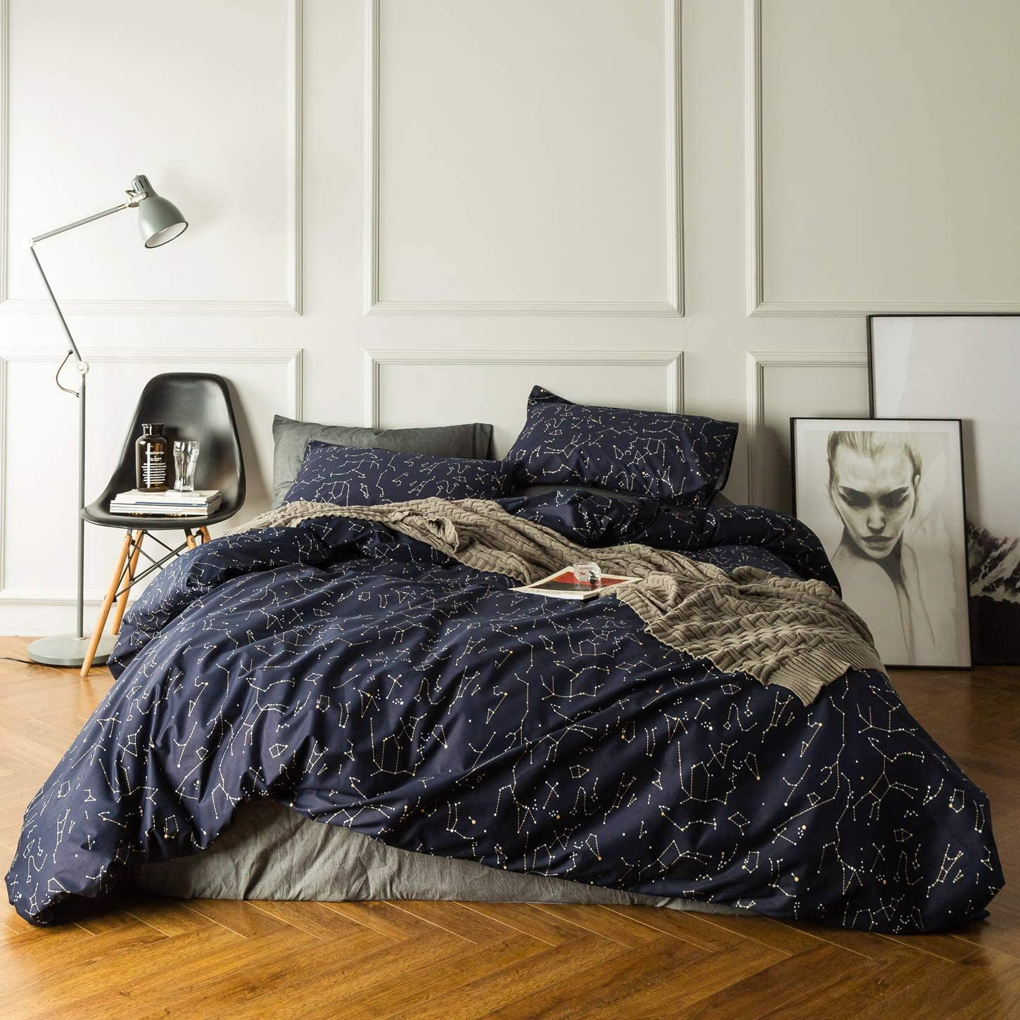 Navy Breathable Duvet Bedding Storage Bag Zip Handle Single Double King Size 
