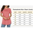 thumbnail image 7 of Fantaslook Short Sleeve T Shirts for Women Crew Neck Side Split Tunic Tops Casual Summer Shirts, 7 of 7