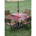 thumbnail image 3 of Outdoor Tablecloth with Umbrella Hole and Zipper, Valentine's Day Square Table Cloth 54x54 Inch Waterproof Tablecloth, Romantic Love Tree Branch Truck Roses Ombre Pink Picnic Table Cover for Patio, 3 of 7