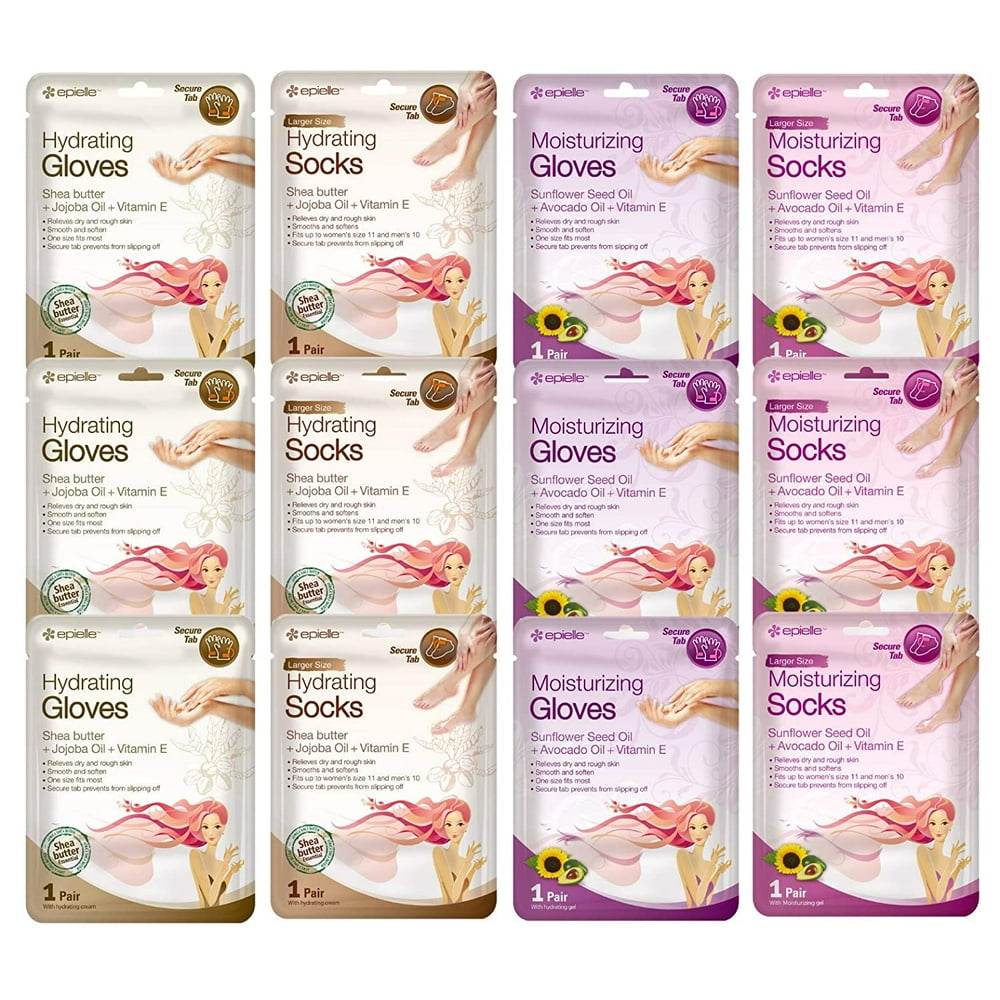 Epielle Hydrating & Moisturizing Gloves & Socks Masks Combo 12pk for