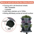 thumbnail image 5 of Stackable Planters 3 Tier Vertical Garden Planters Strawberry, Herb, Flower, Vegetable Indoor Outdoor Pots with Wheels - Dark Gray, 5 of 7