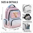 thumbnail image 7 of Jeiento 17 Inch Kids School Backpack for Girls Water-Resistant Lightweight Polyester Bookbag with Multi-Pocket Highland Cow Floral Backpack for Elementary School, Back to School Gift, 7 of 7