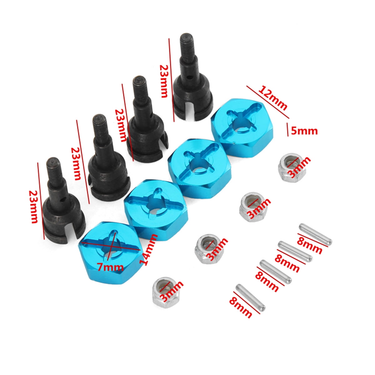To 1/10 On-road Racing Wheel Conversion Set RC 1/18 Wltoys A959 A969 A979 