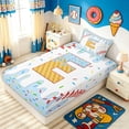 thumbnail image 4 of Meiyoeat Colorful Donut E Letter Twin Sheet Sets for Boys Girls, Blue Baseball Ice Cream Bedding, 3-Piece, 4 of 5