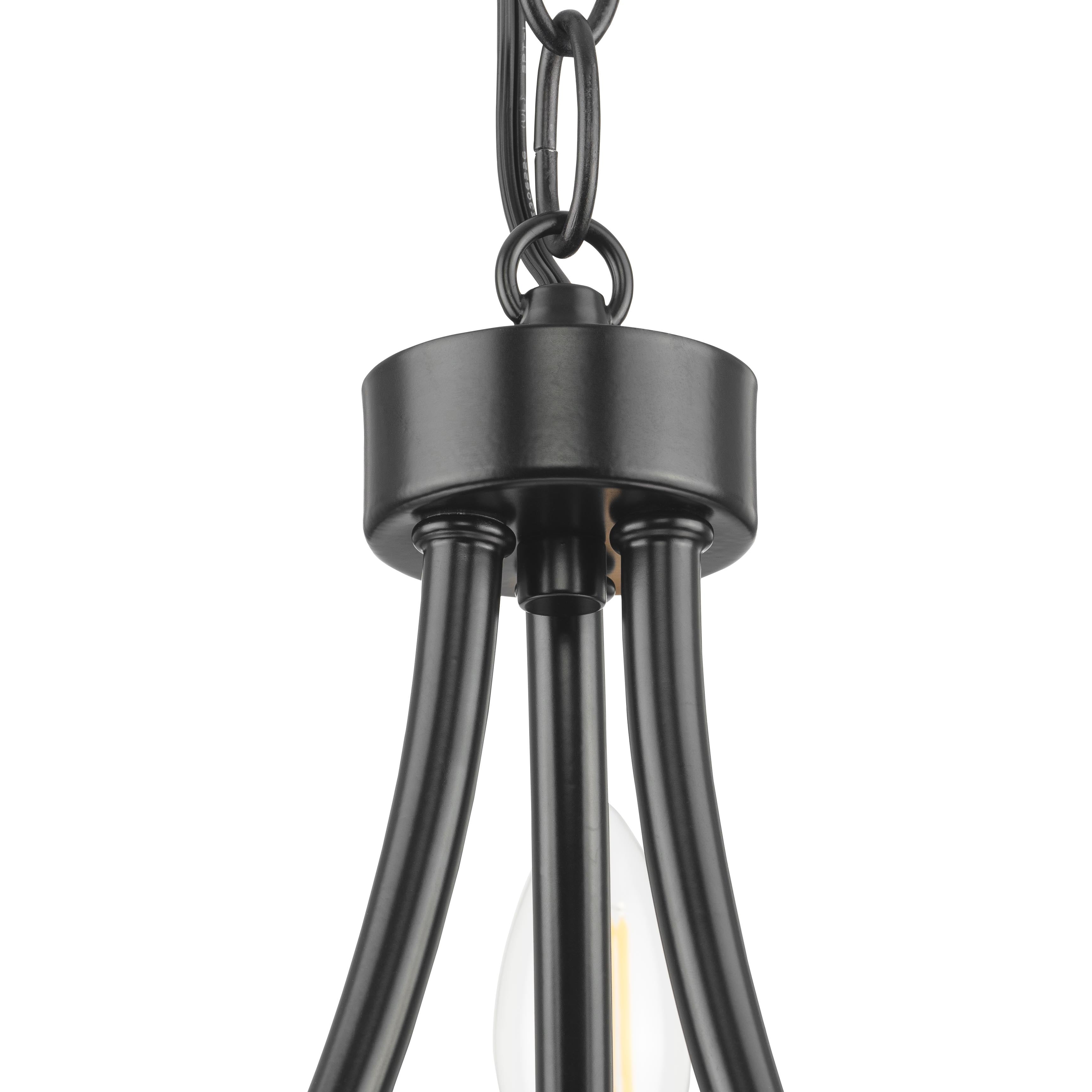 Better Homes & Gardens 12.75 in Contemporary Matte Black Convertible Pendant