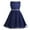 A Navy Blue, variant on TiaoBug Girls Sleeveless Lace Sequined Rhinestones Lace A-Line Flower Girl Dress Junior Wedding Bridesmaid Formal Dress
