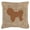 Brown, variant on Bichon Frise Burlap and Orange Indoor & Outdoor Decorative Fabric Pillow - 18 x 18 in.