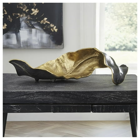 Signature Design by Ashley Melinda Sculpture, Black and Gold Modern Metal Decorative Accent
