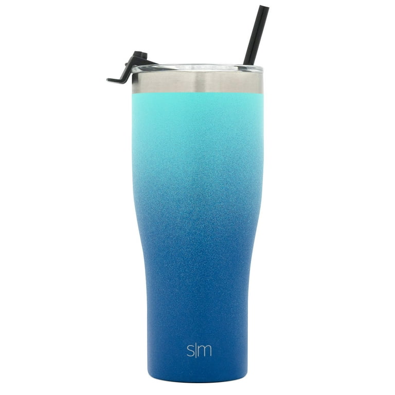 Simple Modern 32oz Slim Cruiser Tumbler with Straw & Closing Lid Travel Mug  - Gift Double Wall Vacuum Insulated - 18/8 Stainless Steel Water Bottle -  Deep Ocean 