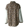 thumbnail image 5 of up to 60% off Gifts Usmixi Womens Winter Fleece Coat Plush Jacket for Women Vintage Leopard Print Button Fuzzy Fleece Coats Long Sleeve Loose Lapel Fluffy Sherpa Outwear Fleece Coat, 5 of 6