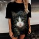 thumbnail image 5 of Blusa informal de manga corta con estampado de animales y manga corta para mujer Fridja  gope3440, 5 of 6