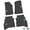 Black w/ Blue & White insert, variant on Flextread Floor Mats for 20-24 Jeep Gladiator - Mopar Licensed Factory Fit - Purple w/ Jeep Wave & Wheel Insert - 100% Made in USA