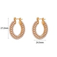 thumbnail image 6 of Vanytel Gold Plated Stainless Steel Pearl Hoop Earrings for Women, Ana Maria Hoops, 1 Pair, 6 of 6