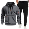 thumbnail image 2 of QATAINLAV Men's Casual Athletic Tracksuit Long Sleeve Zipper Pullover Hoodies Sweatshirts and Sweatpants 2 Piece Sport Sets Dark Gray M, 2 of 4