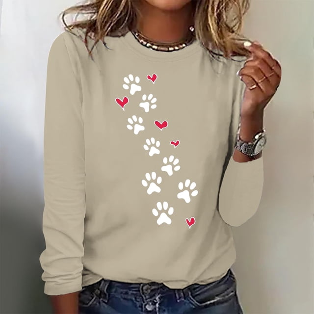 Simua Chandails à Manches Longues Amples à Imprimé Floral pour Femmes, Tuniques, Hauts, Chemises