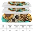 thumbnail image 2 of HAHDAXIA Leopard Print Sunflower Heart Bedding Solid Comforter Set for All Seasons,3 Pieces(1 Comforter+2 Pillowcases),Soft Microfiber Bedding Set Full(79"x90"), 2 of 7