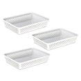 thumbnail image 1 of Glad Juego de cestas de almacenamiento de plástico – Bandejas multiusos para cajones de cocina, despensa y contenedores de baño – Paquete de 3 organizadores grandes blanco, 1 of 1