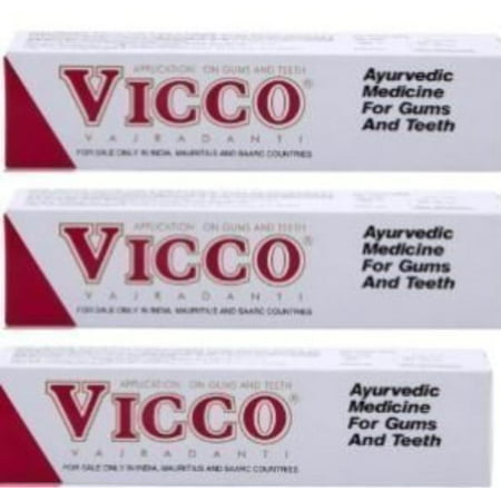 Vicco Vajradanti Ayurvedic Toothpaste for Strong Teeth and Gums 200 grams 3-pack (3 x 200 g), Vicco Vajradanti Toothpaste- 200g By Vicco