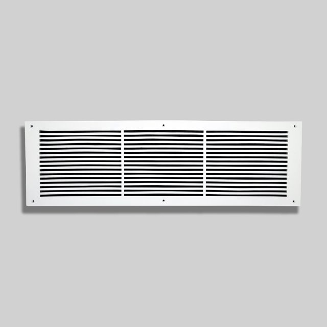 Air Return Grille 8″x30″ Faceplate 10″x32″ – Cast Aluminum HVAC Vent Cover Decorative Powder Coated Re-Paintable for Walls, Ceilings, Floors – Linear Design (VR-109