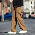 thumbnail image 4 of Gubotare Casual Pants Men Big and Tall Men's Pants Cargo Pants Hiking Work Pants (Coffee,L), 4 of 5