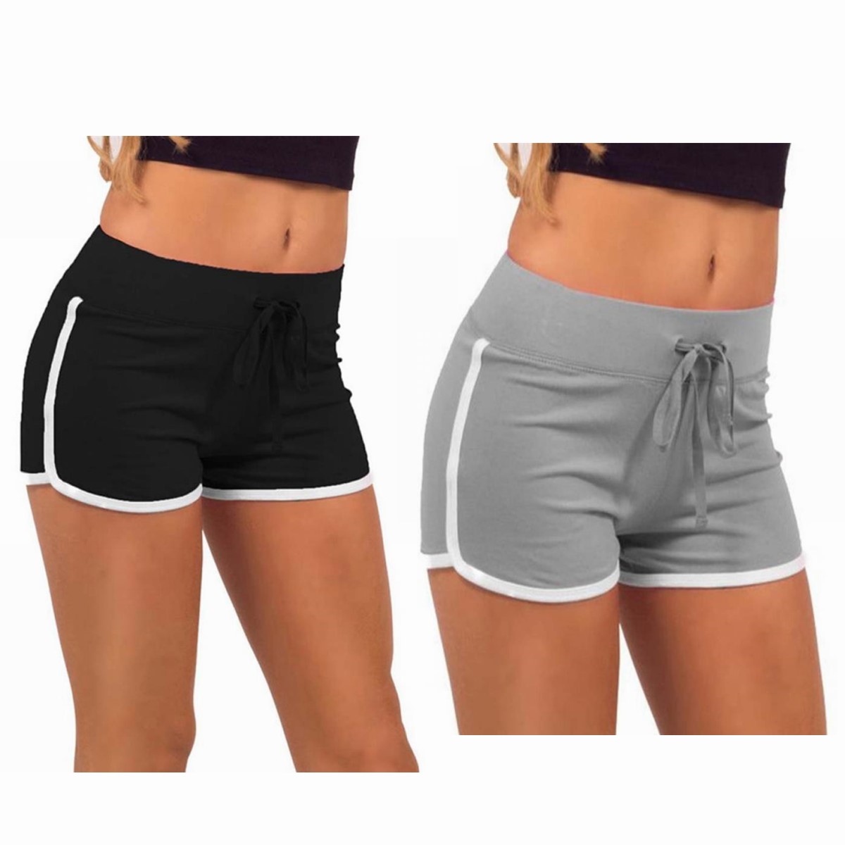 2 Pack Cotton Sport Shorts Yoga Dance Short Pants Summer Athletic ...