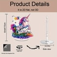 thumbnail image 2 of Rotating acrylic display featuring a unicorn with a Trans Rights sign on glitter grass adorned with translucent resin layers and falling transgender flags, 2 of 8