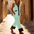 thumbnail image 6 of Cutuoiiu Women's Cotton Linen Two-Piece Set Sleeveless V-Neck Vest Top and Wide Leg Pants with Pockets Gift, 6 of 9