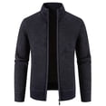 thumbnail image 2 of Lilgiuy Men's Autumn And Winter Stand Collar Sweater Casual Fleece Jacket Navy Winter Clothes for 2022, 2 of 5
