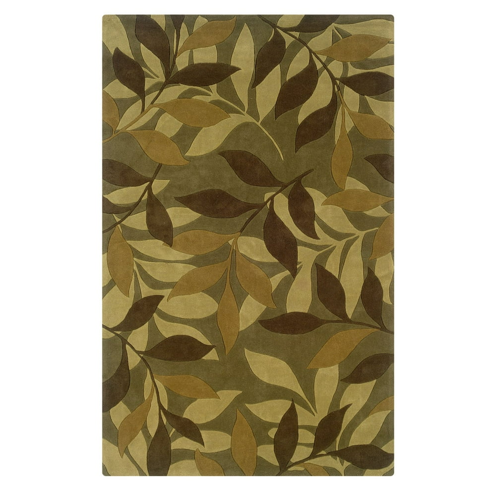 Linon Trio Area Rug Green / Brown