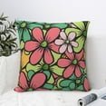 thumbnail image 6 of YFYANG Square Decorative Throw Pillow Case (Without Pillow Insert), Cartoon Floral Pattern Bedroom Sofa Car Cushion Cover, 24"x24", 6 of 9