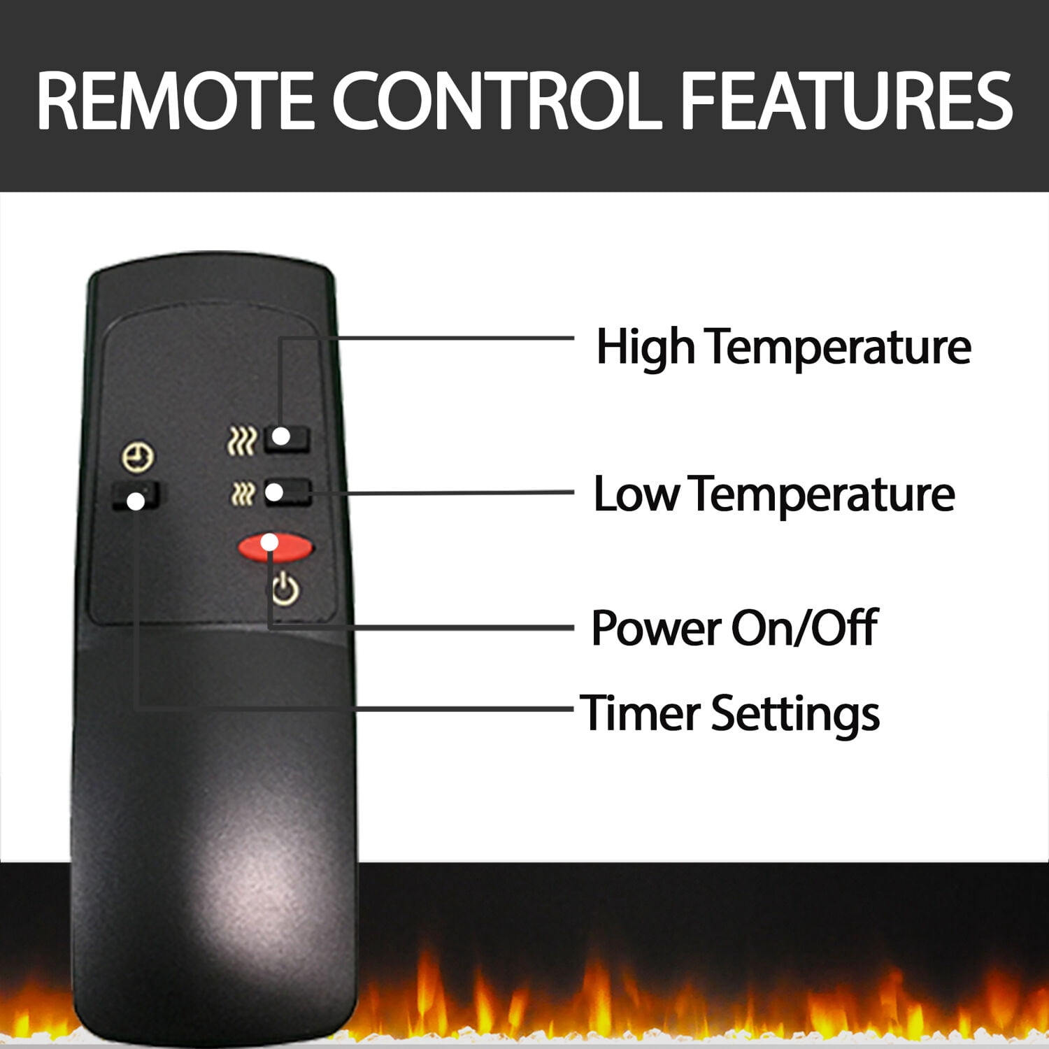 Hanover Oxford 47 In. Electric Fireplace Heater with 1500W Deep Log Insert, Multi-color Flames, and A/V Storage Mantel in Walnut