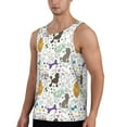 thumbnail image 2 of Lsque Colorful Poodle Dog Pattern Mens Tank Tops Muscle Athletic Quick Dry Sleeveless Workout Fitness T Shirts Beach Tank Top, Loose-fit Sleeveless Shirt for Men-4X-Large, 2 of 7