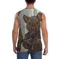 thumbnail image 4 of Lsque Steampunk Space Mice Warriors Print Men's Cotton Blend Sleeveless Muscle Shirts (S-3XL)- Moisture Wicking, Odor Protection, UPF 30+,XX-Large, 4 of 8