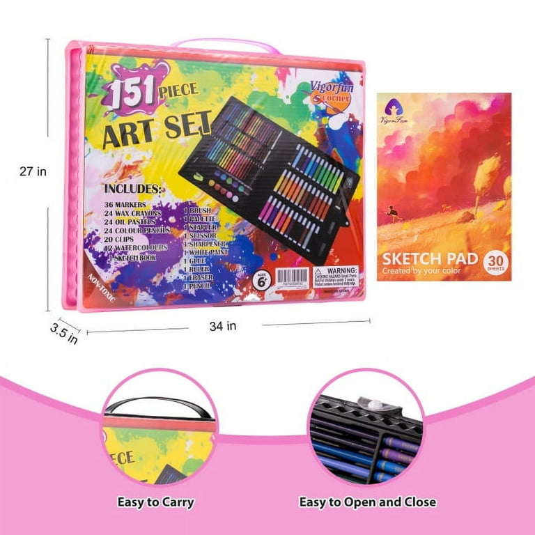 Art Supplies, 241 PCS Drawing Art Kit for Kids Boys Girls, Deluxe Art and  Craft Set with Double Sided Trifold Easel, Markers, Oil Pastels, Crayons