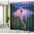 thumbnail image 5 of Ambesonne Nature Shower Curtain, Forest and Lake View, 69"Wx70"L, Green Pink, 5 of 5