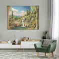 thumbnail image 2 of ONETECH Beautiful Eden Palace Balcony Garden Tapestry Lake Mountain Scene European Vintage Building Nature Landscape Wall Hanging Aesthetic Tapestry for Bedroom Living Room Dorm Art Blanket, 2 of 7