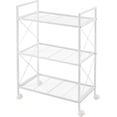 thumbnail image 1 of - Metal Storage Rack with Wheels Mesh Shelving Unit with X Side Frames .- Width for Entryway Kitchen Living Room Bathroom Industrial Style UBSCB, 1 of 7