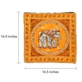 thumbnail image 6 of Elegant Thai Elephant Velvet and Pearls Set of 2 Square Pillow Covers - Yellow, 6 of 6