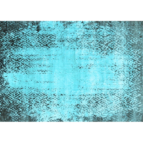 Ahgly Company Indoor Rectangle Oriental Light Blue Industrial Area Rugs, 2' x 4'