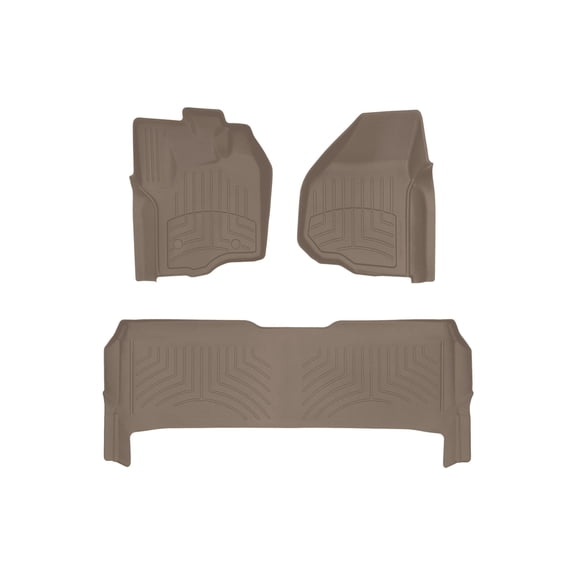 WeatherTech FloorLiner HP Custom Fit Floor Mats compatible with 2012-2012 Ford Super Duty - 1st & 2nd Row, Tan