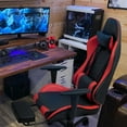 thumbnail image 3 of Vineego High-back Recliner Gaming Chair Swivel Office Chair PU Leather Adjustable Height Racing Style Computer Chair with Lumber Support Ergonomic Gaming Chair with Headrest and Footrest(Red), 3 of 8