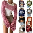 thumbnail image 2 of ZPAQI Women See-Through Swimsuit Sunscreens Cover-Ups Long Sleeve Beachwear Crop Tops, 2 of 18