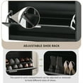 thumbnail image 3 of Shoe Storage Cabinet with LED, 3 Drawer Shoe Rack with 2 Flip Drawers and Tempered Glass Top, Slim Entryway Shoe Organizer for Hallway, Black, 3 of 11