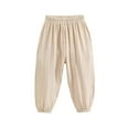thumbnail image 2 of LYMAYTER Toddler Boys Girls Soft Casual Pants Kids Elastic Waist Cotton Lantern Pants Summer Jogger Anti-Mosquito Trousers Solid Color Sweat Pants for 1-8 Y, 2 of 8