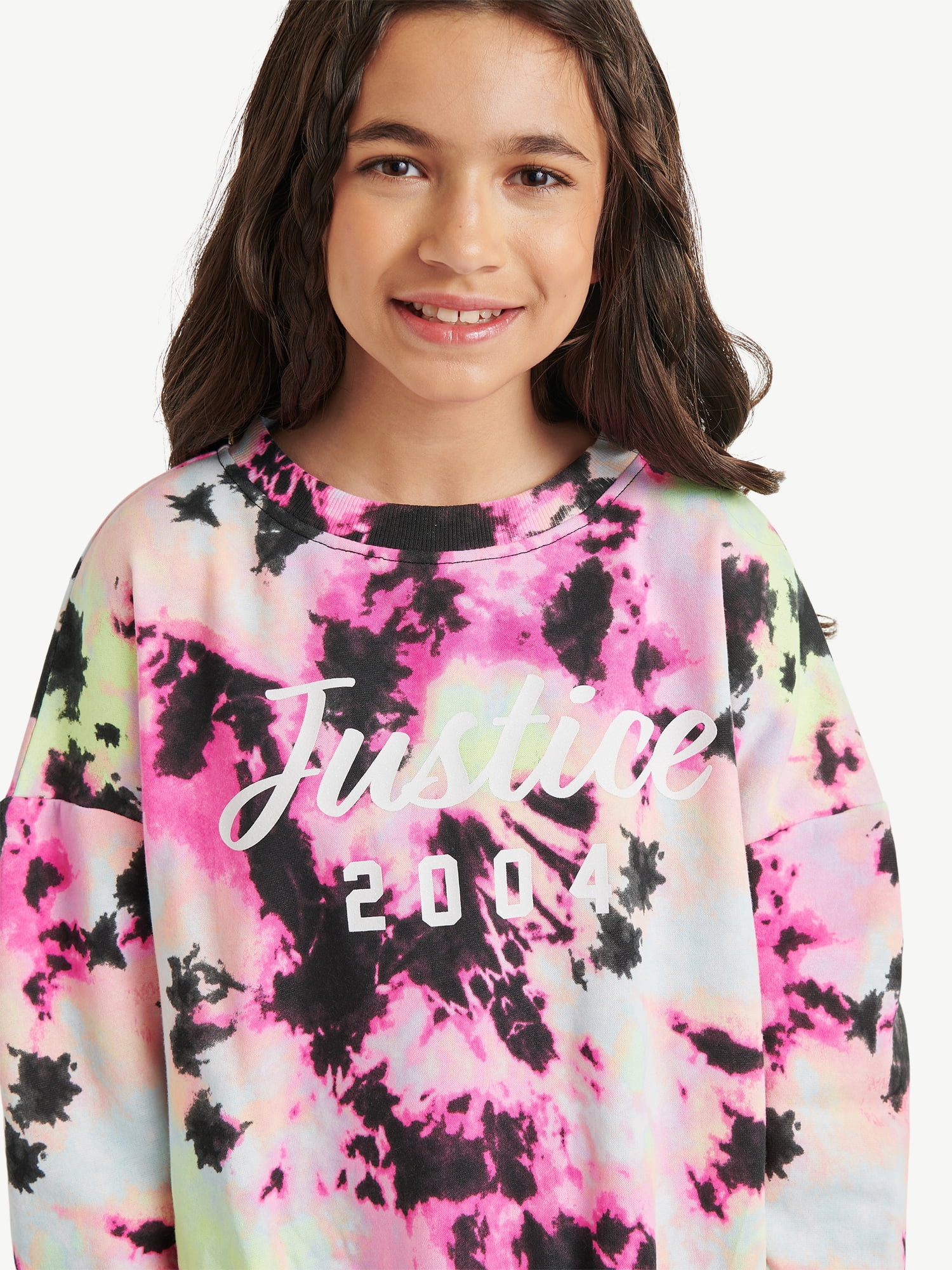Justice Girls Fleece Crew Neck Sweatshirt, Sizes XS - XLP