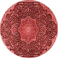 thumbnail image 1 of Ahgly Company Indoor Round Medallion Red Traditional Area Rugs, 4' Round, 1 of 4