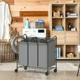 SimpleHouseware Heavy Duty 3Bag Laundry Sorter Rolling Cart, Dark Grey