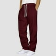 thumbnail image 2 of TOWED22 Baggy Sweatpants Men, Men's Lightweight Sweatpants Open Bottom Joggers Sweat Pants Casual Wide Leg Lounge Pants(Wine,S), 2 of 5